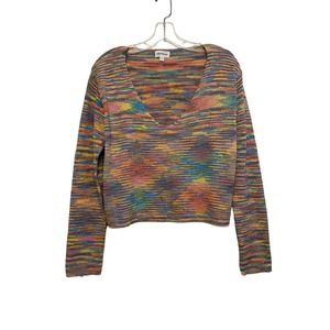 superdown Brie V Neck Sweater Multicolor Long Sleeve Knit Revolve Size Large‎